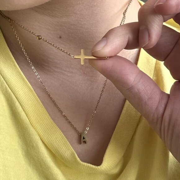 Neiman Marcus 14K Gold Plated Cross Necklace - Picture 5 of 6